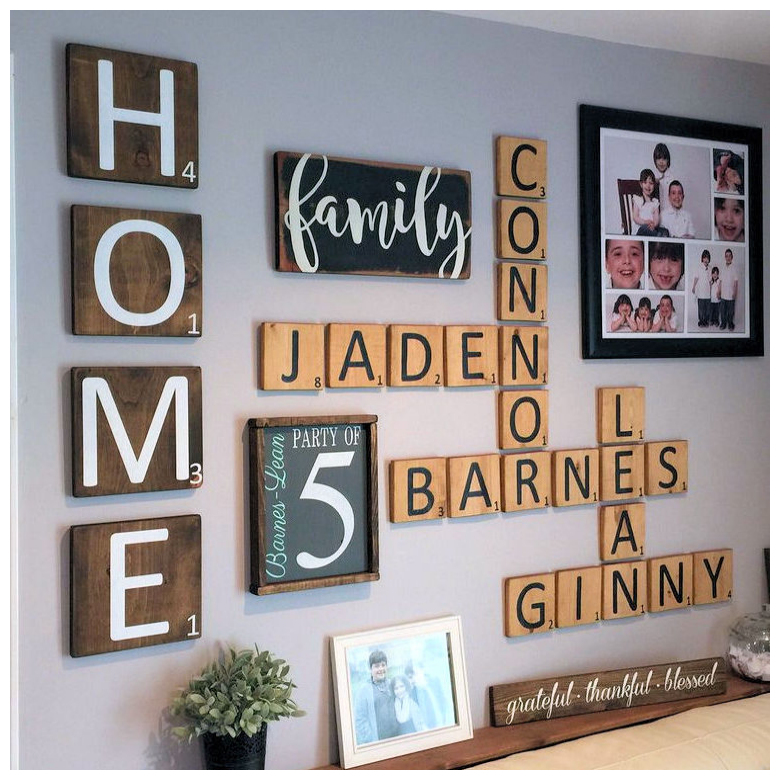 Custom designed scrabble tiles, crossword puzzles and unique wall art.
